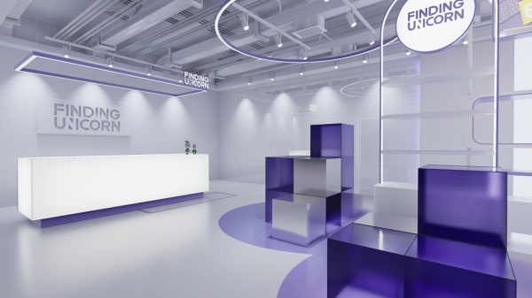 紫色企業展廳設計